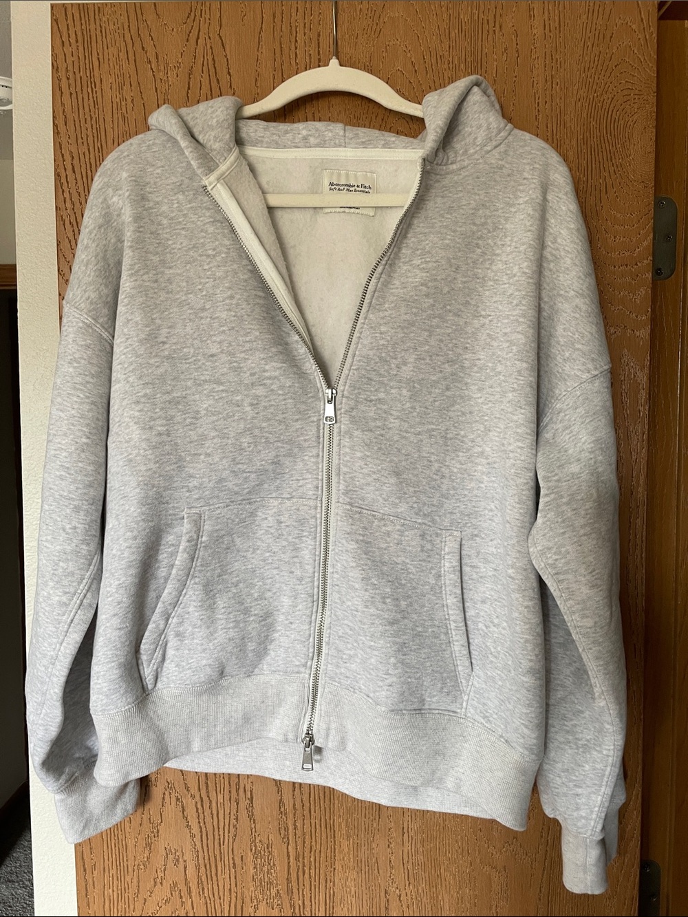 Abercrombie Soft A&F Max Essentials Heather Gray Hoodie